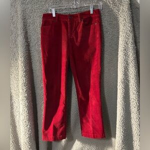 Talbots Vibrant Red Corduroy Trousers